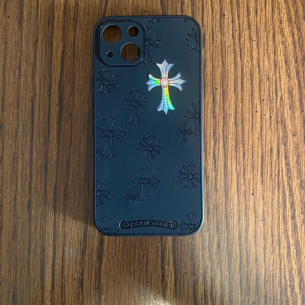 Chrome Hearts Black and Silver Cross Phone Case